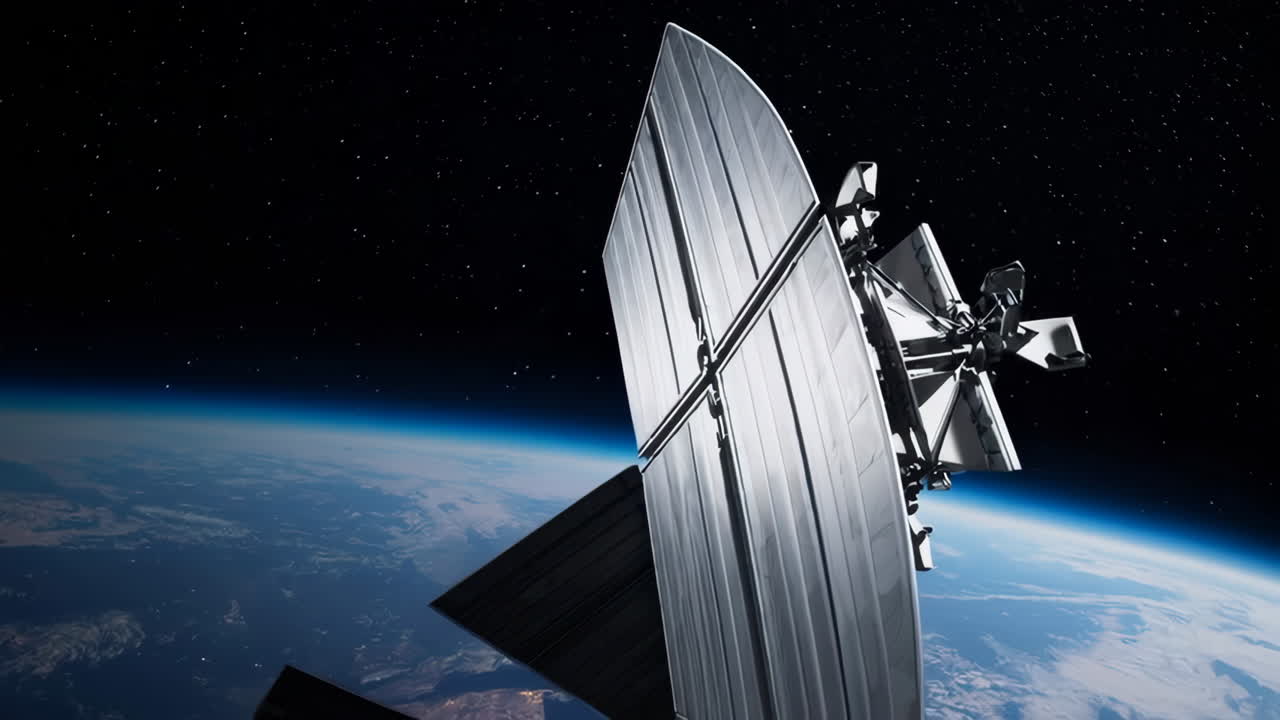 satélite en órbita alrededor de la tierra