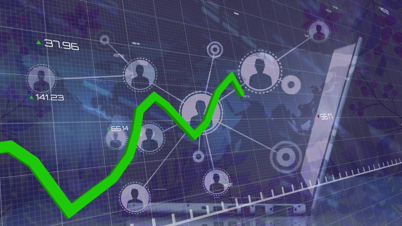 Animation of data processing over icons