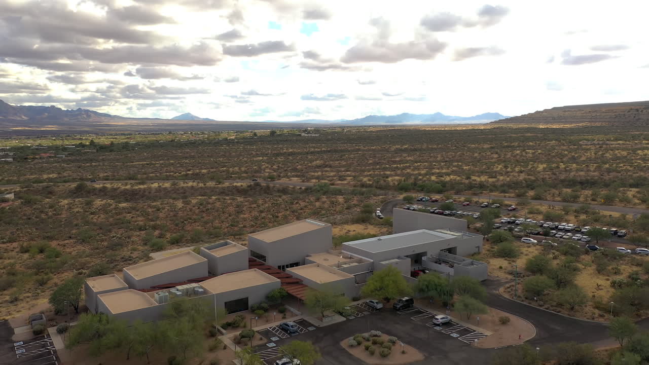 Green Valley Arizona, modern building Performing Arts Center, drone