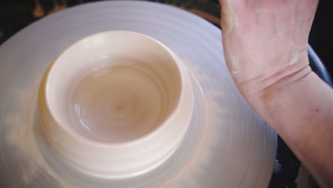 footage of pottery wheel work