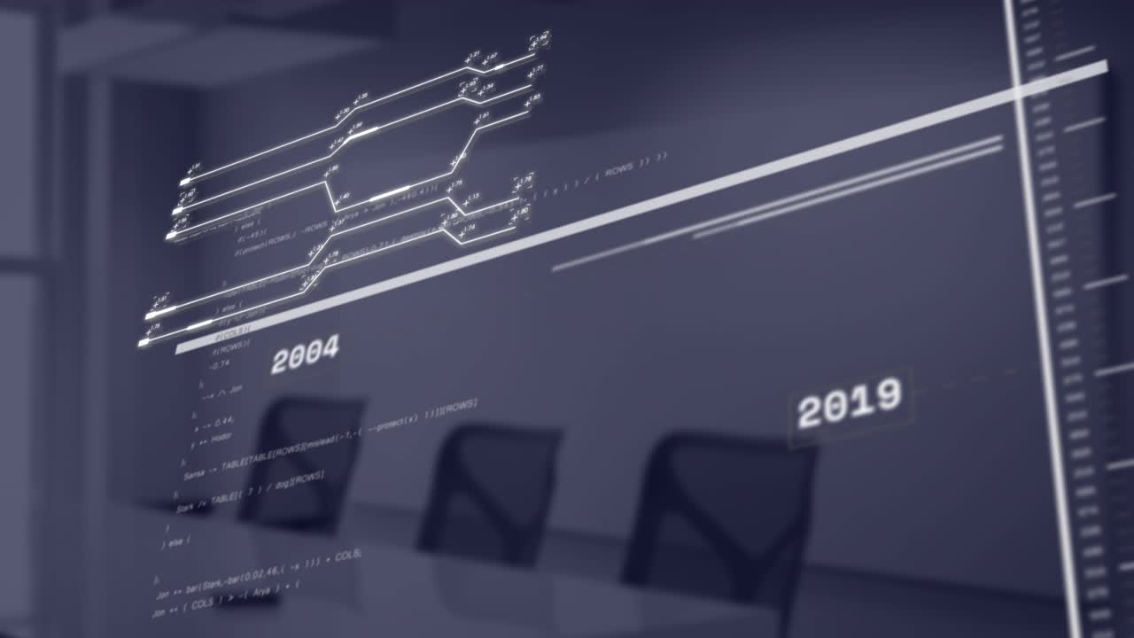 Animation of data processing and diagrams over office