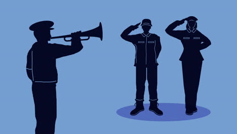 military salute and trumpet