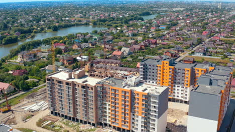 modern exterior home architecture. new building houses district.
