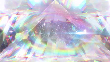 animation of space and stars over crystal