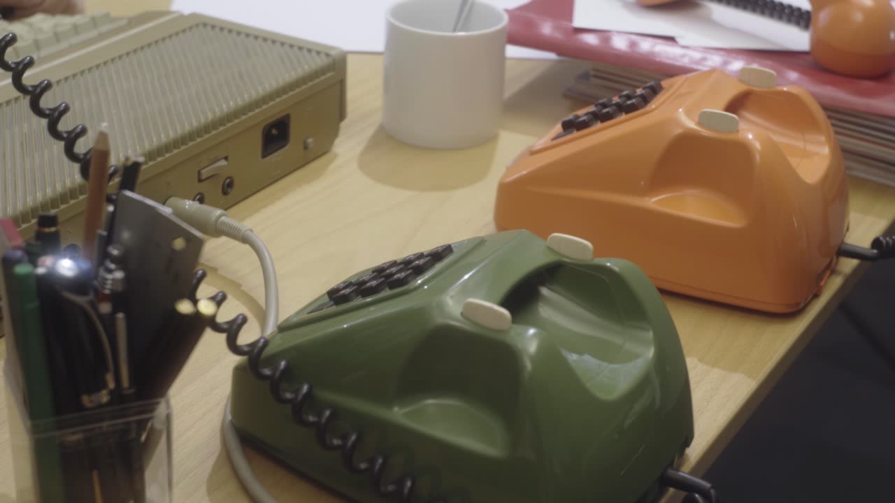 Old Vintage Office Desk Phones Broker Trading