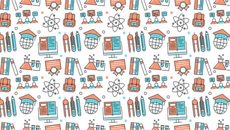 modern seamless texture background of flat online education, e-learning icons