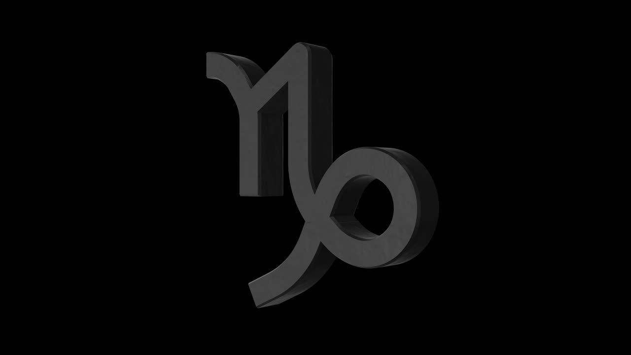 Capricorn zodiac sign. Metal lead. Alpha channel