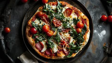 delicious homemade pizza with fresh vegetables