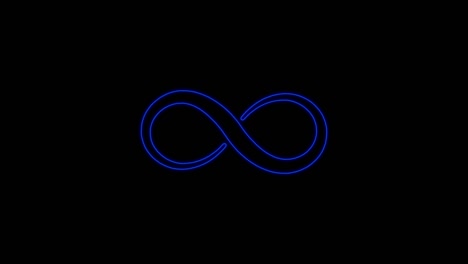 animated infinity symbol with a neon glow. abstract neon glowing infinity. on a black background.