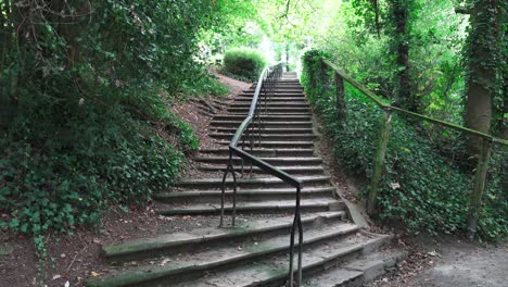 romantic steps from kilkenny castle to the nore river on a warm september day