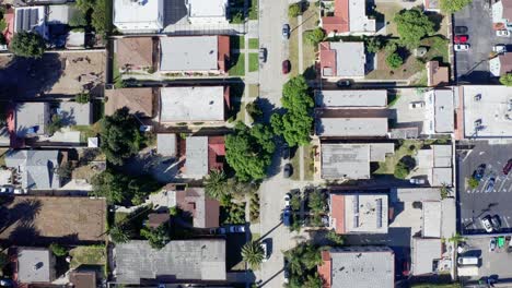 top down aerial view, american residential neighborhood, street and homes