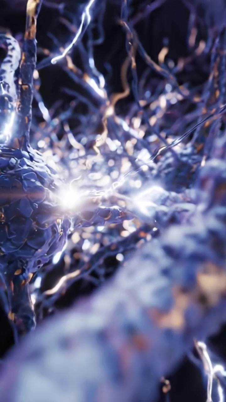 Una straordinaria visualizzazione di reti neurali: che cattura la complessità dei neuroni che si attivano con un'abbagliante attività elettromagnetica in due fotogrammi.