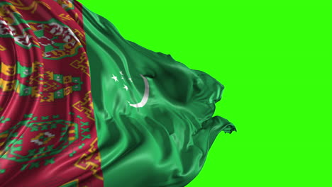 turkmenistan flag on green screen