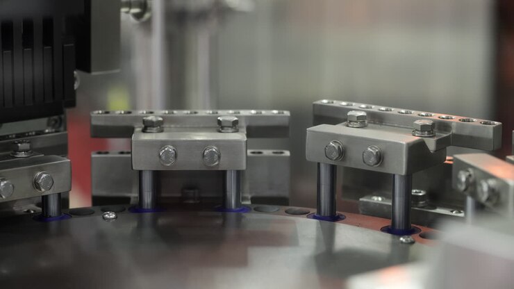 Automated Industrial Machine Moving Small Components on a Production Line