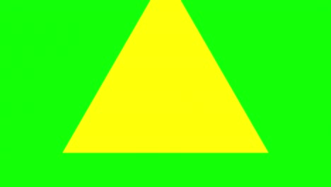 Green background and multiple moving triangles, Zoom in and out repeatedly