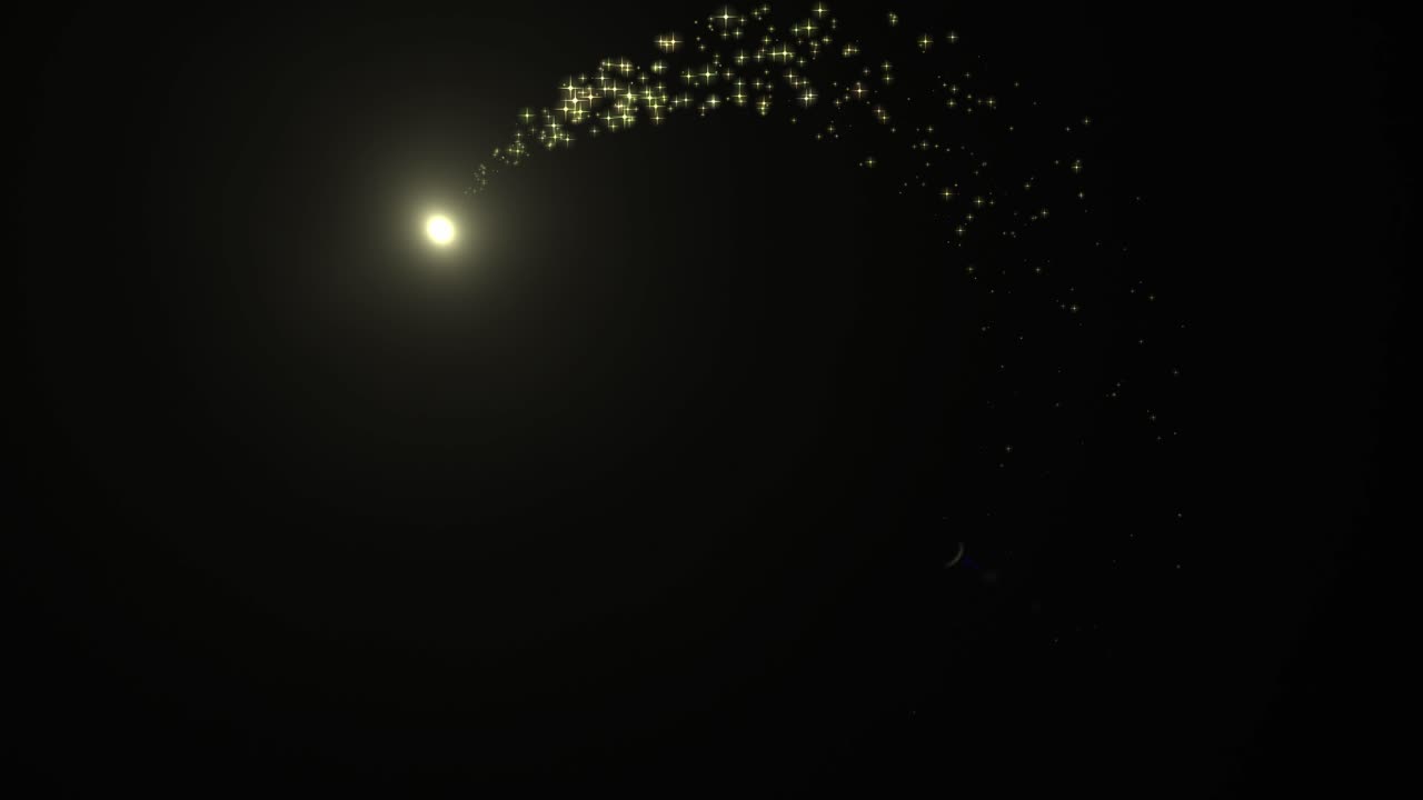 크리스마스 또는 새해 불  ⁇ 갈 골든 스파크 트레일 애니메이션