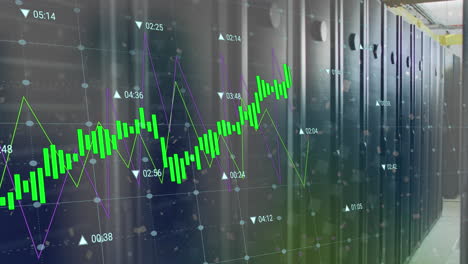 Animation-of-graphs-with-changing-numbers-over-data-server-room