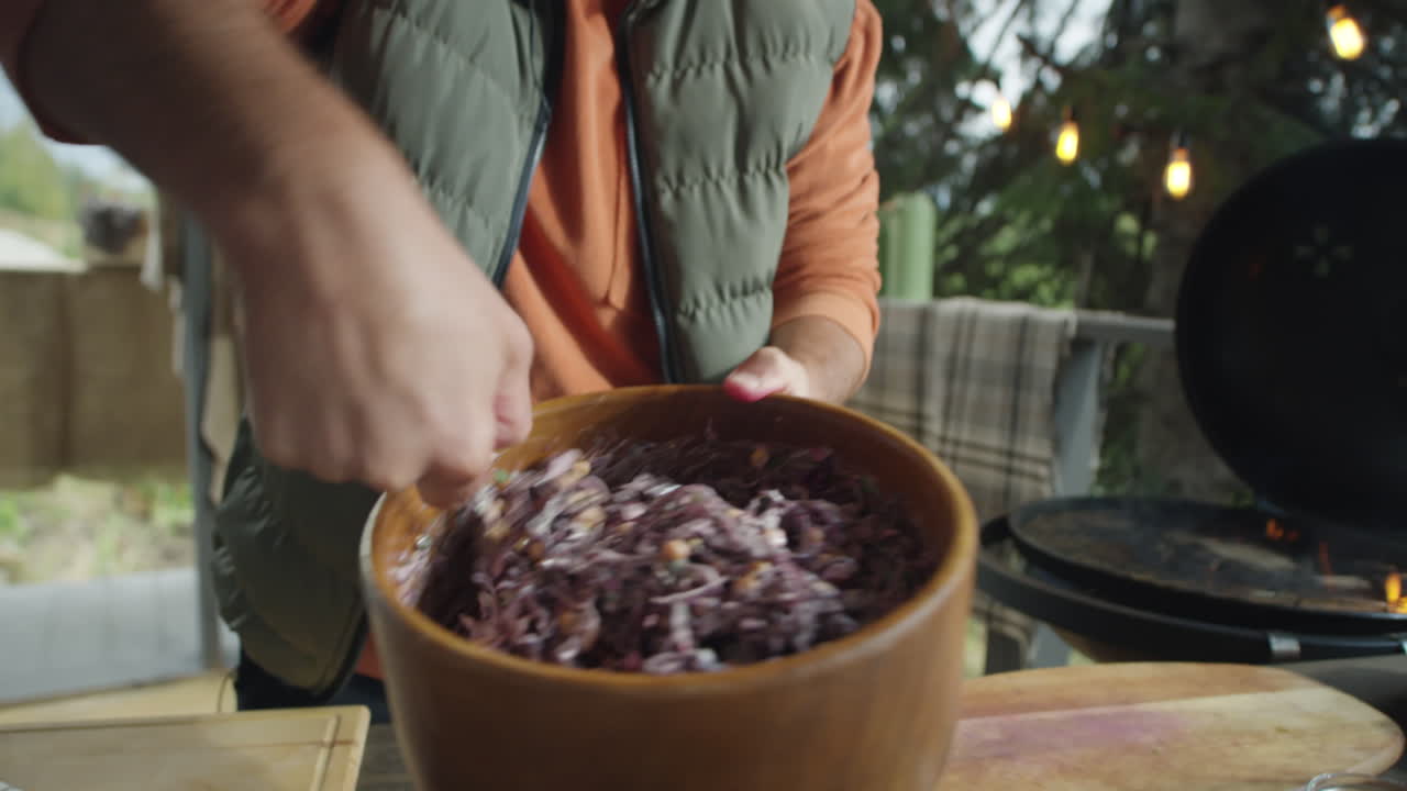 Culinary Blogger Cooking Cole Slaw and Speaking