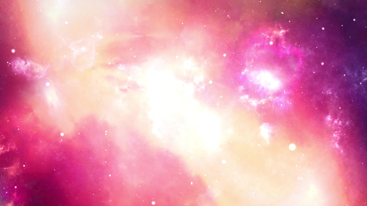 pink 4K 3D Loop Animation Camera flying through the clouds and star field in outer space.