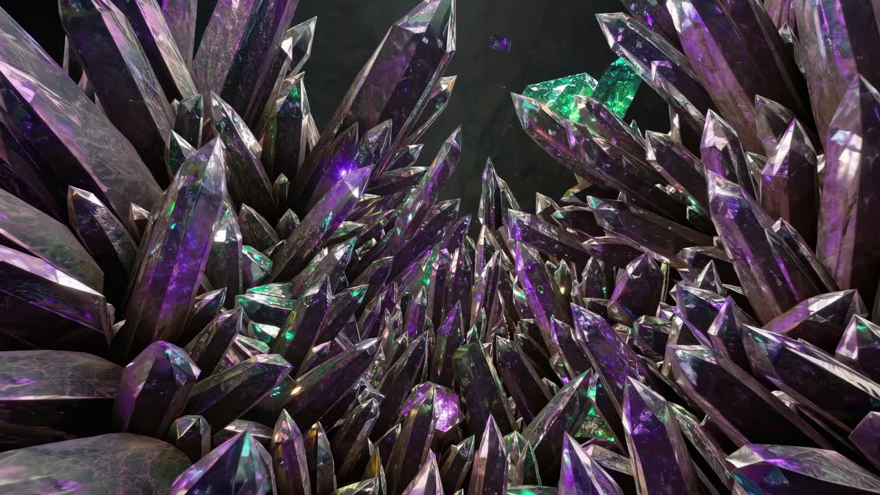 Iridescent Crystal Formation in Vibrant Colors