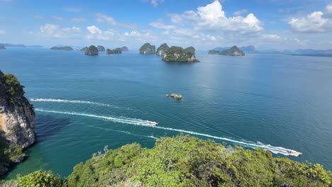 andaman sea south of gulf thailand limestone islands establish view from top