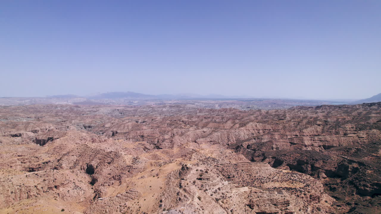 Aerial view of the Gorafe desert in Granada, Spain