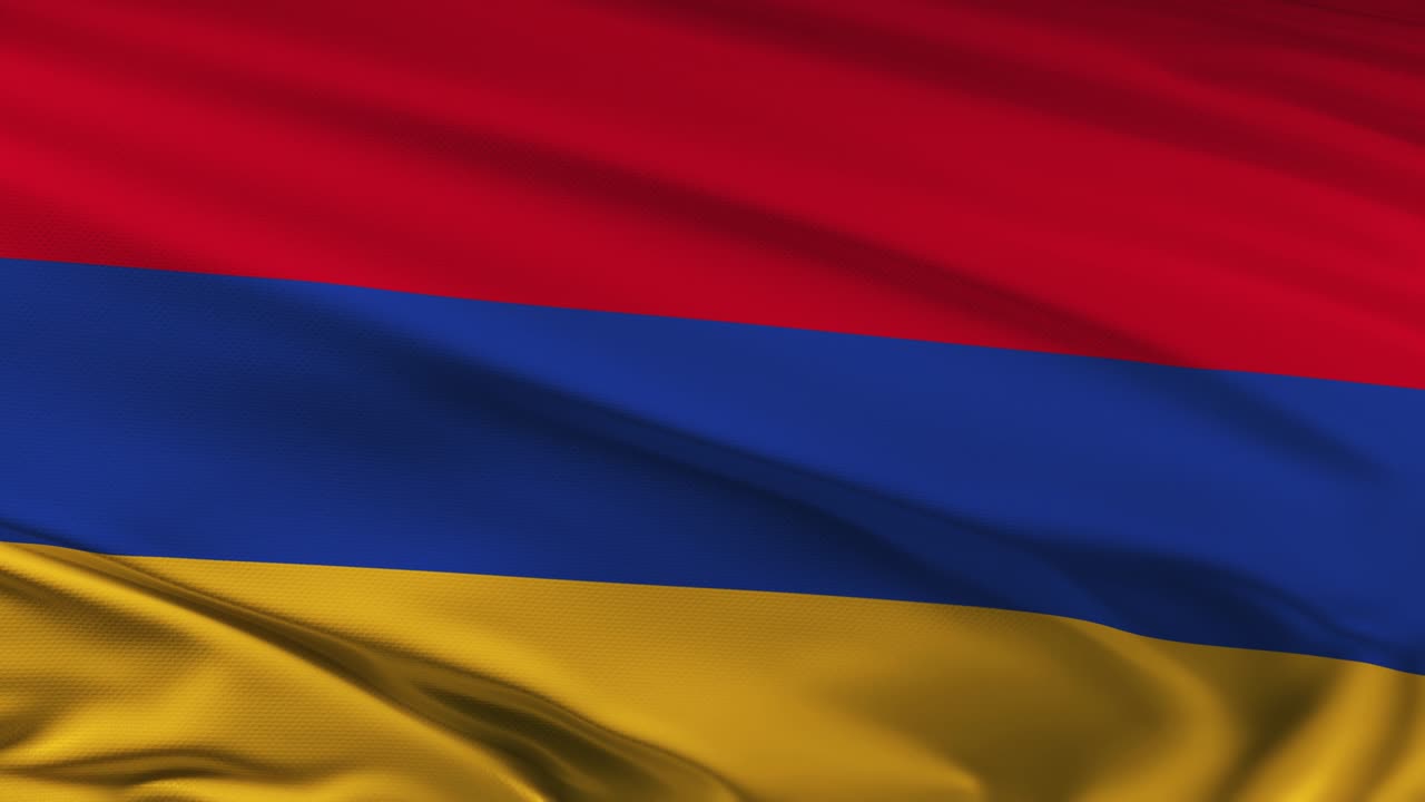 アーメニアの国旗は風に振り回される 3d アニメーション 4k 解像度