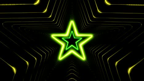 hermoso túnel de estrellas abstractas con líneas de luz que se mueven rápidamente. diferentes colores de arco iris. volando a través del túnel futurista de fondo de neón. animación en bucle 3d.