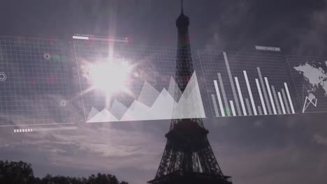 Animation-Der-Datenverarbeitung-über-Dem-Eiffelturm
