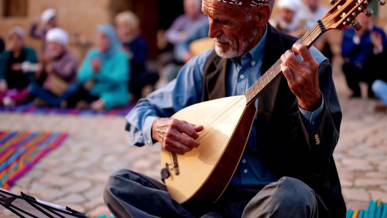 Traditional Music Performance in a Village Square