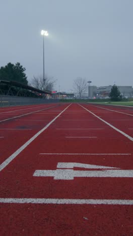 empty running track in the morning