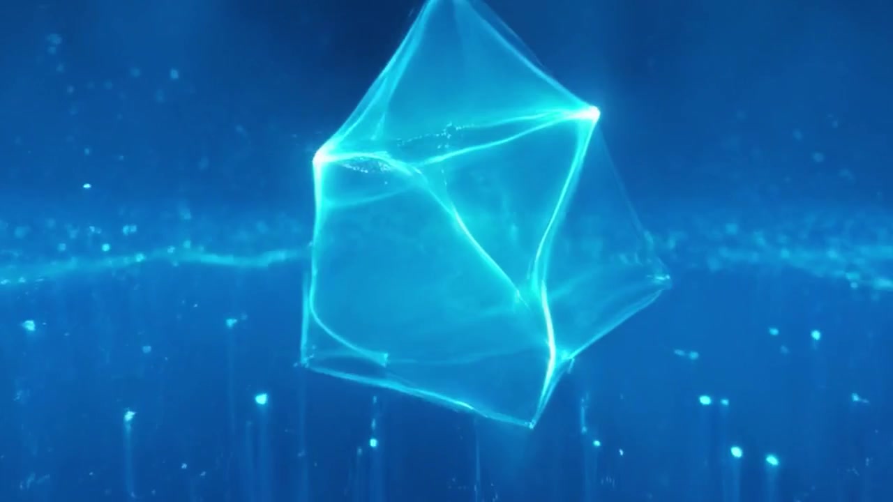 Abstract Digital Wave and Glowing Geometric Shape Animation