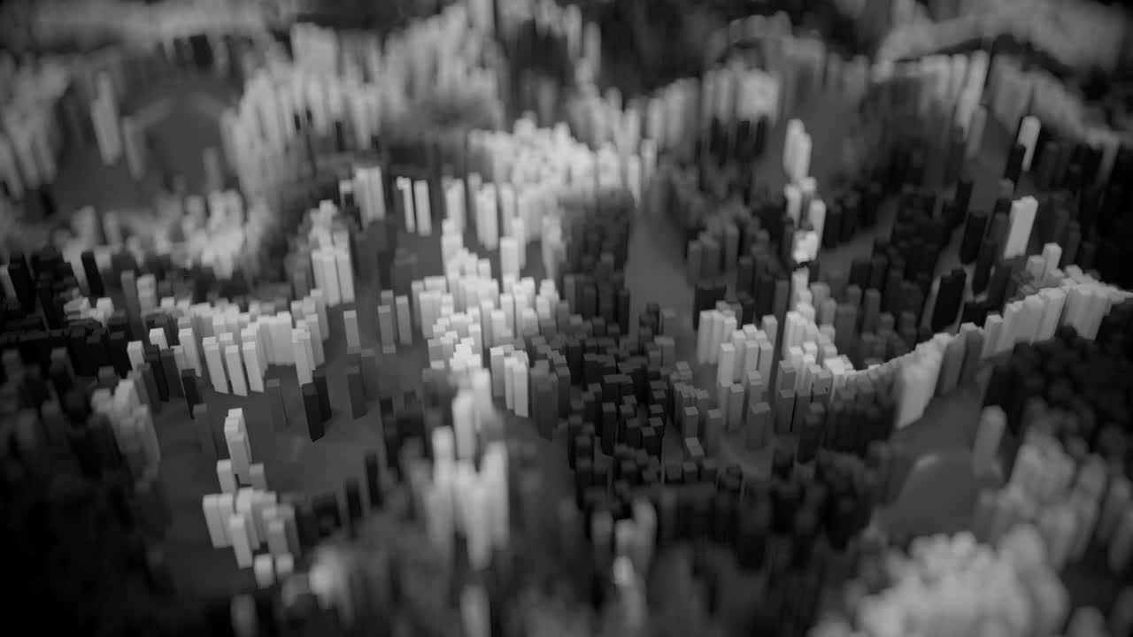 4k 색이 변하는 큐브가 파란색 표면에