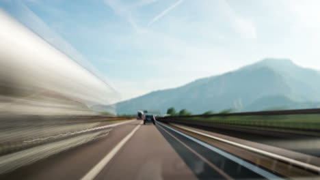 time lapse driver pov italy highway in dolomite