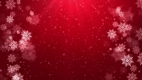 luz roja de invierno con la caída de nieve copo de nieve vacaciones de invierno bucle de fondo para feliz navidad y