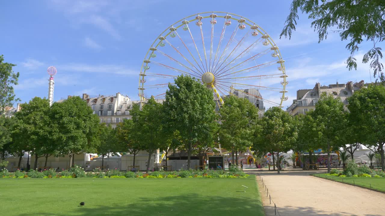 la rueda de ferris en parís en 4k en cámara lenta 60 fps