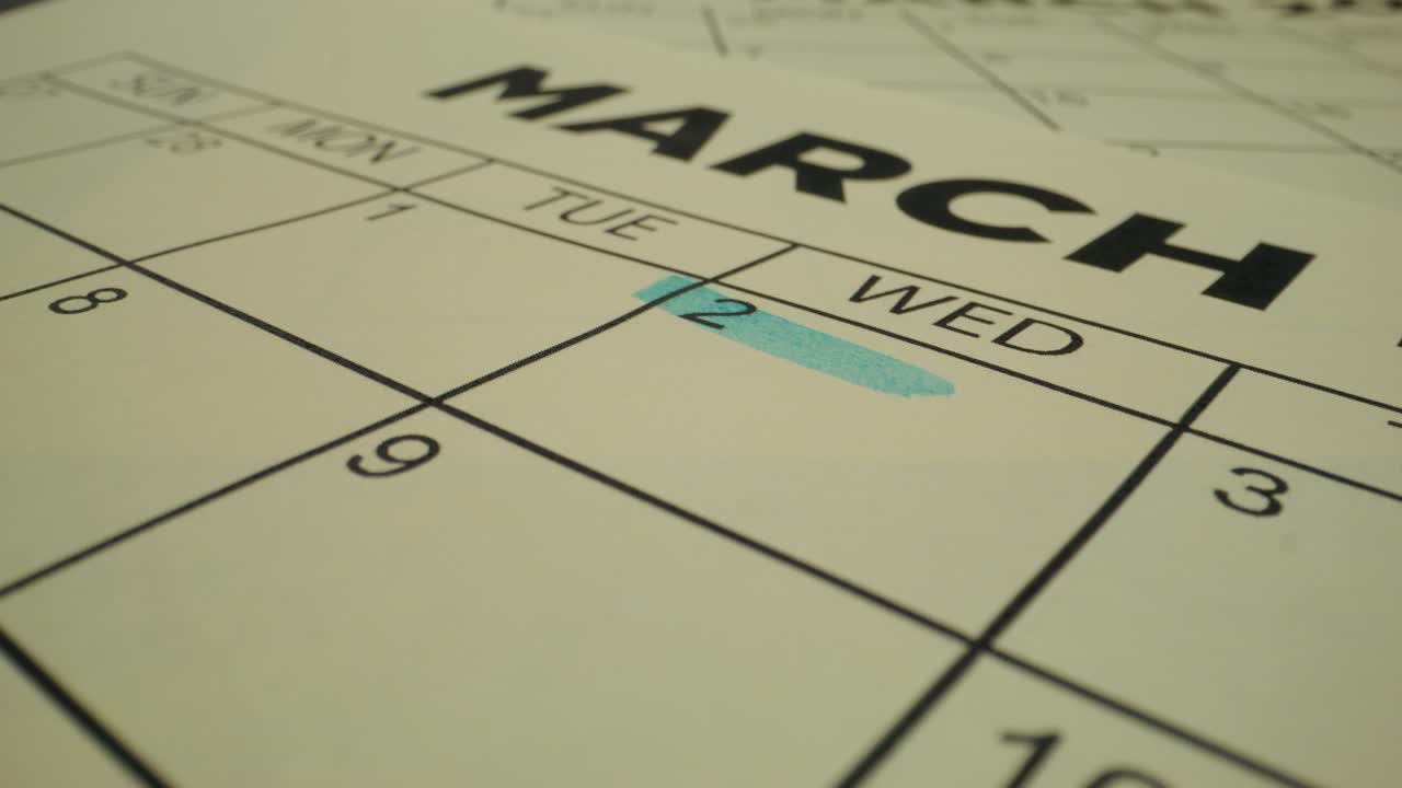 Marking a date on a calendar