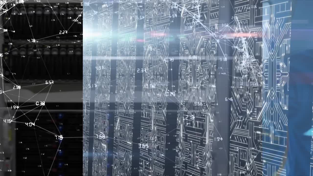 Animation of globe, and data processing over integrated circuits