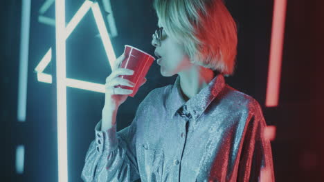 stylish woman at a nightclub