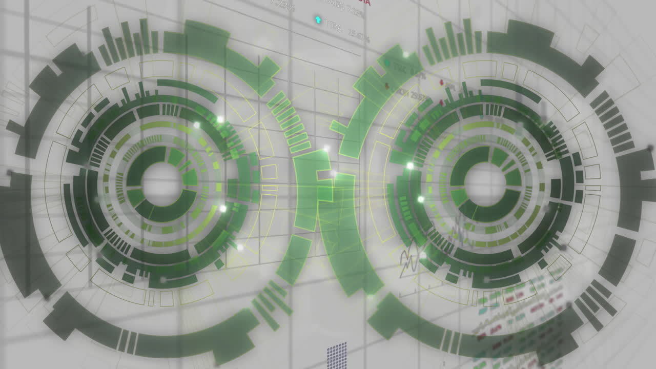 백색 배경에서 금융 데이터 처리에 대한 범위 스캔의 애니메이션