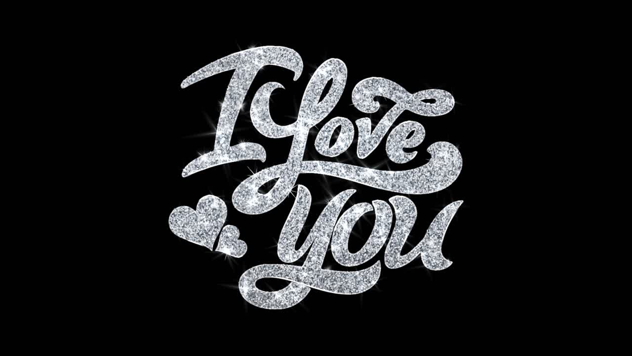 I Love You Glitter Text
