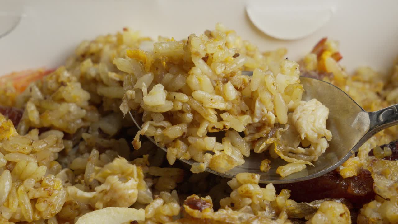 Primer plano, Arroz Frito Chino, Plato Salado, Cocina Asiática