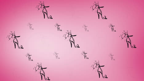 animation von hohen absätzen auf rosa hintergrund wiederholt