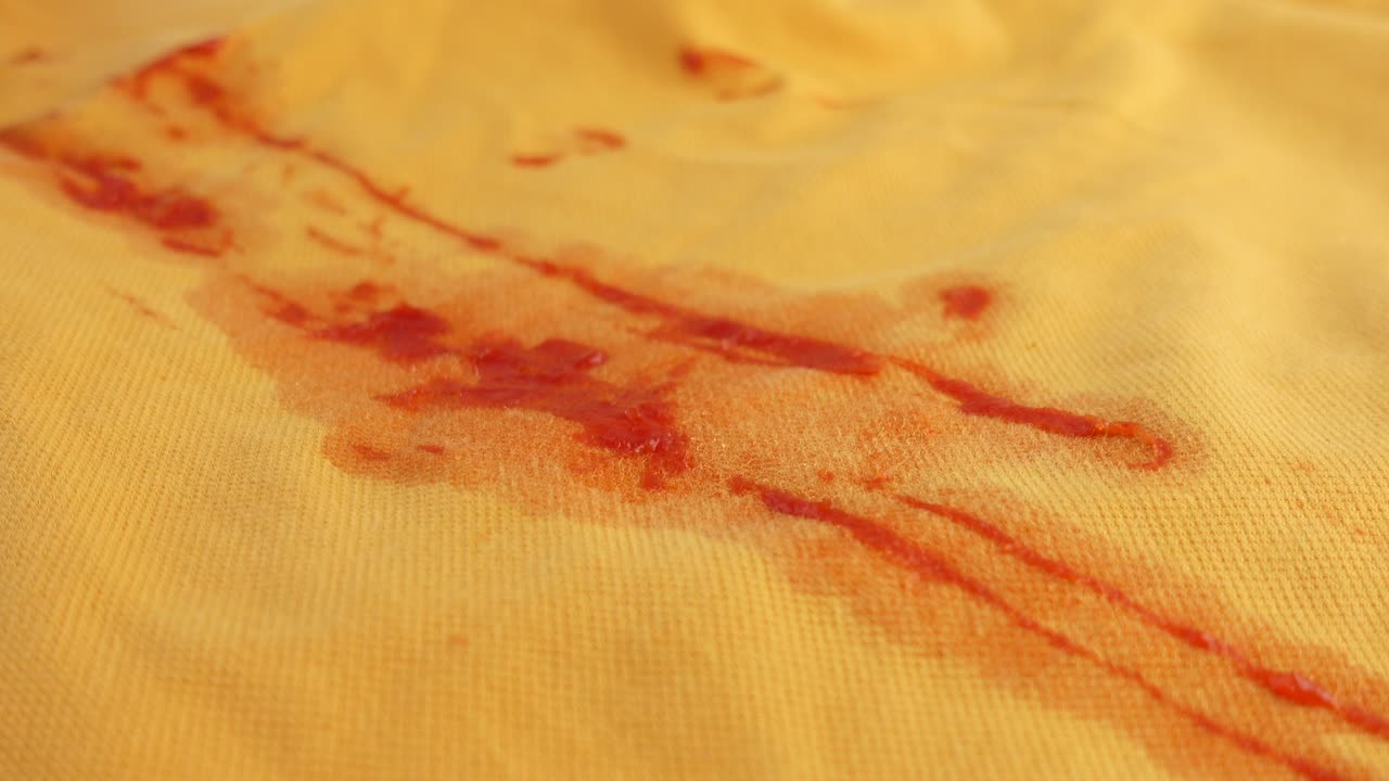 Tomato Sauce Stain on a Yellow Shirt