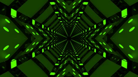 túnel de bucle abstracto futurista verde