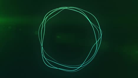 ultra hd 4k abstracto 3d render círculo de neón. azul, y verdes círculos de neón abstracto futurista fondo de movimiento de alta tecnología. video animación 3d. 3840x2160