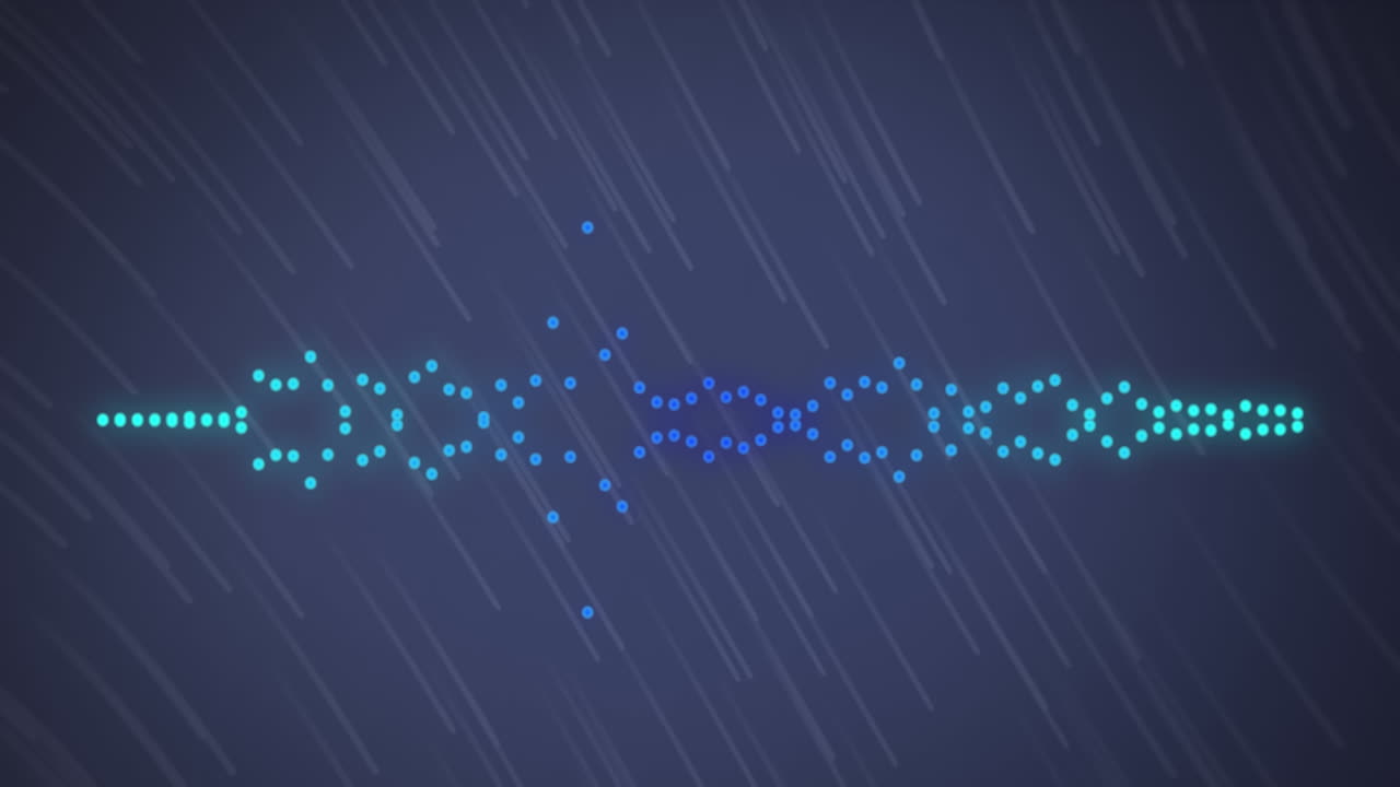 Animation of moving columns over light trails on black background
