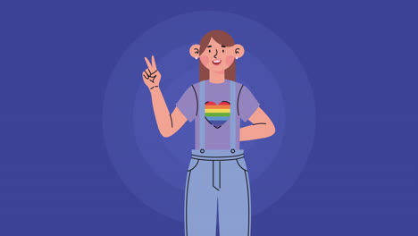 young woman celebrating pride