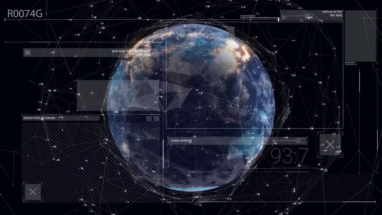 Animation of data processing over globe