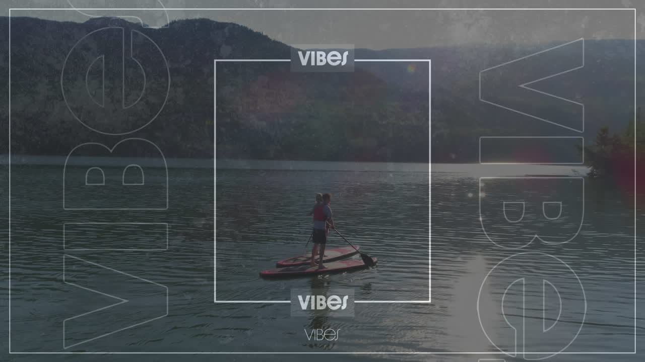 анимация вибраций текст над парой на каноэ